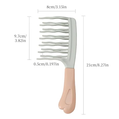 Wide-Tooth Wavy Comb – Anti-Static Detangling Hair Comb for Wet and Dry Hair