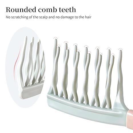 Wide-Tooth Wavy Comb – Anti-Static Detangling Hair Comb for Wet and Dry Hair
