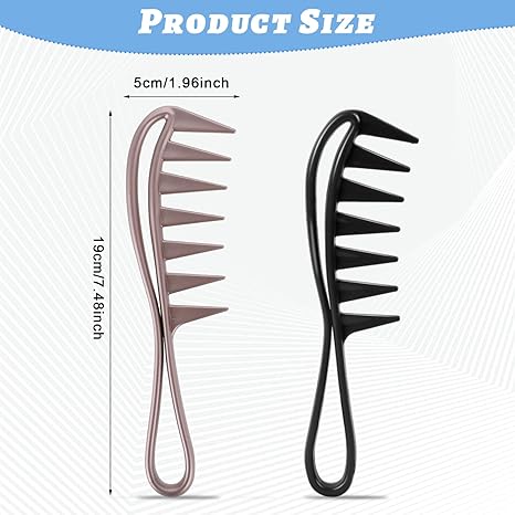 Wide-Tooth Detangling Comb Set – Anti-Static Hair Comb for Wet & Dry Hair (2 Pack)