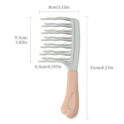 Wide-Tooth Wavy Comb – Anti-Static Detangling Hair Comb for Wet and Dry Hair