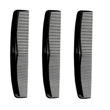 Classic Black Fine-Tooth Hair Cutting Comb Set – Anti-Static Dual-Density Styling Combs (3 Pieces)