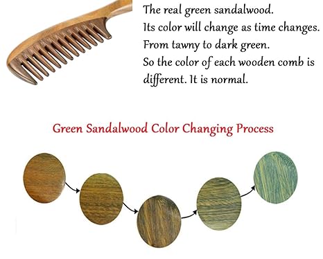 Natural Solid Wood Wide-Tooth Comb – Handcrafted Anti-Static Scalp Massage Detangling Comb