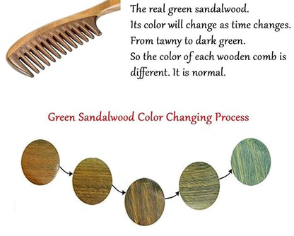 Natural Solid Wood Wide-Tooth Comb – Handcrafted Anti-Static Scalp Massage Detangling Comb