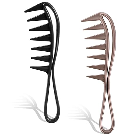 Wide-Tooth Detangling Comb Set – Anti-Static Hair Comb for Wet & Dry Hair (2 Pack)