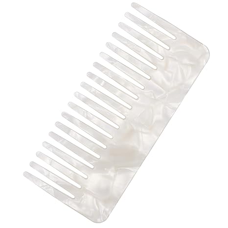 Pearlescent Wide-Tooth Comb – Vintage Anti-Static Detangling Hair Comb