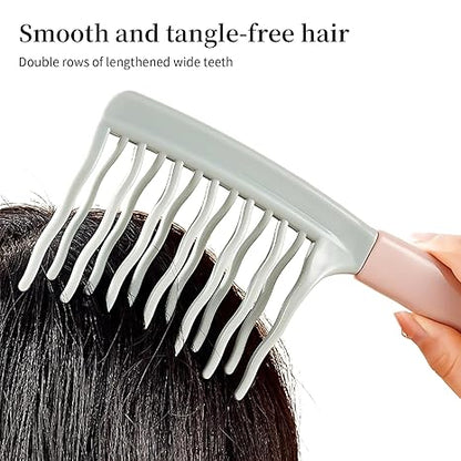 Wide-Tooth Wavy Comb – Anti-Static Detangling Hair Comb for Wet and Dry Hair