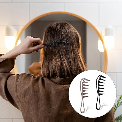 Wide-Tooth Detangling Comb Set – Anti-Static Hair Comb for Wet & Dry Hair (2 Pack)